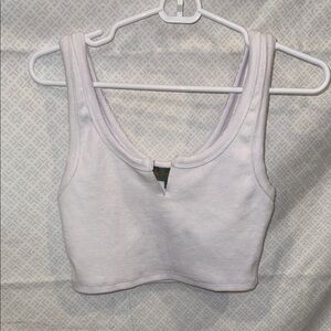 White Cropped Tank Top